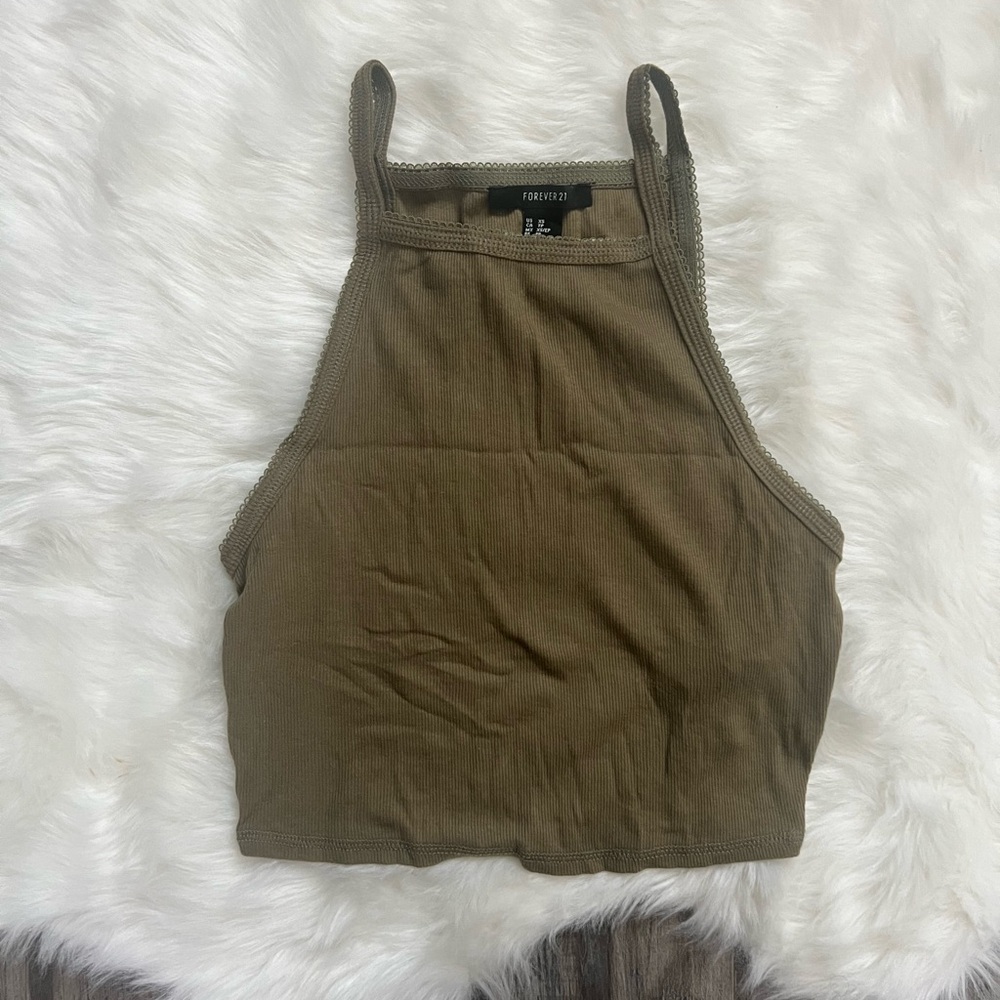 Forever 21 Ribbed Cropped Tank Top